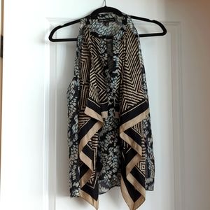 Elizabeth and James silk and sheer top, XS